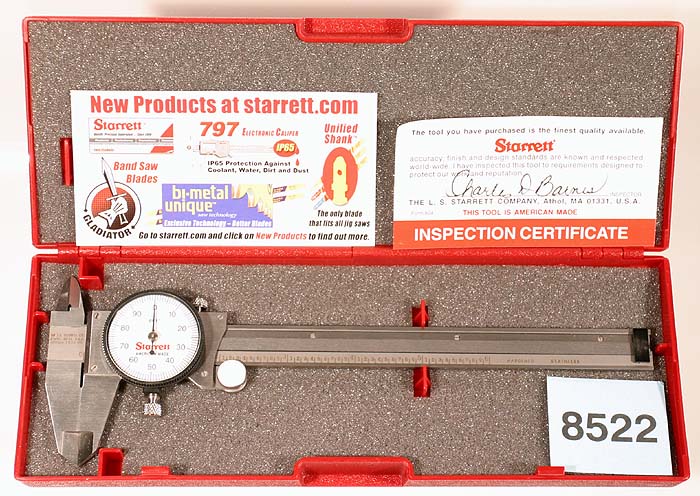 120A-6, Starrett Dial Calipers US calibration, 0 - 6" range.